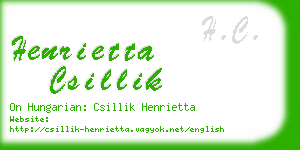 henrietta csillik business card